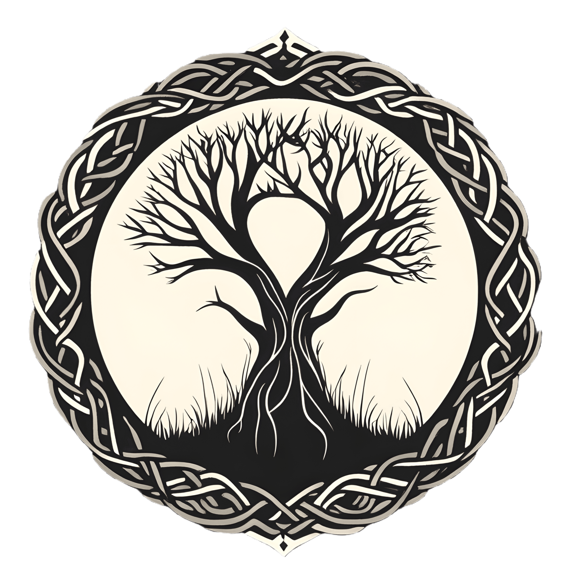 A logo showing a tree with roots deep in the ground